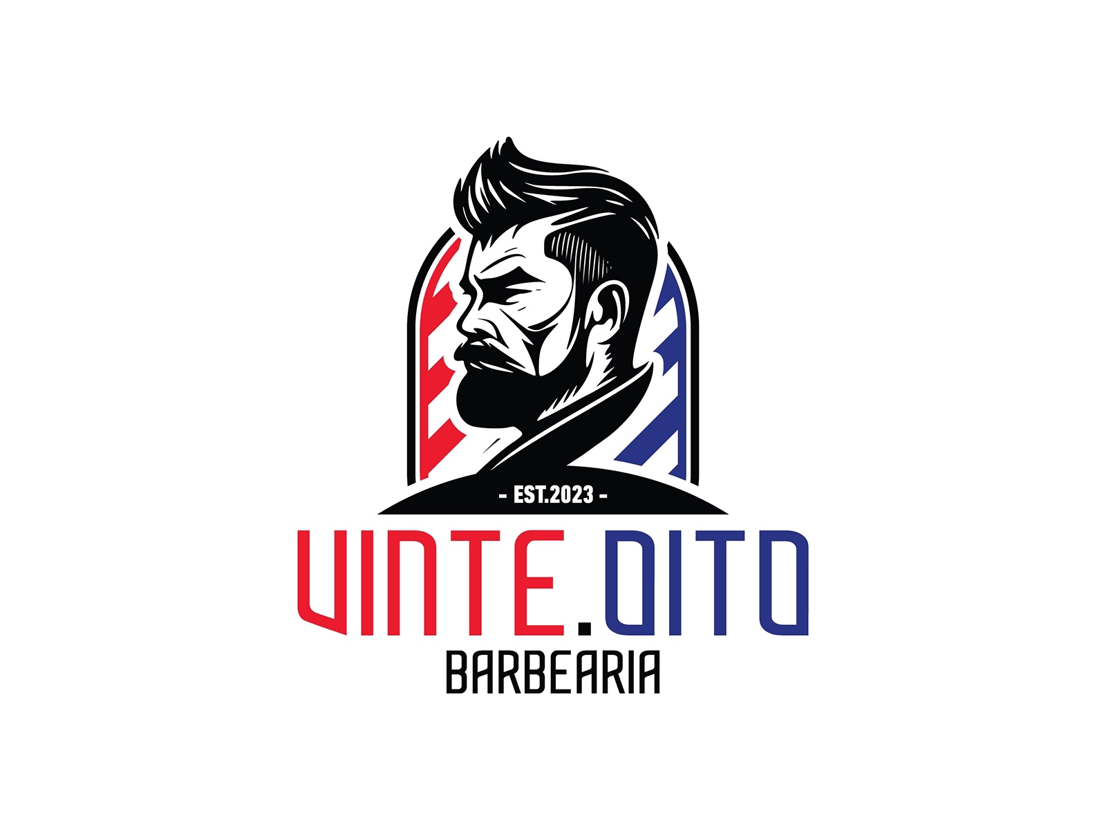 Identidade visual da Vinte.Oito Barbearia, projeto de branding para barbearia.